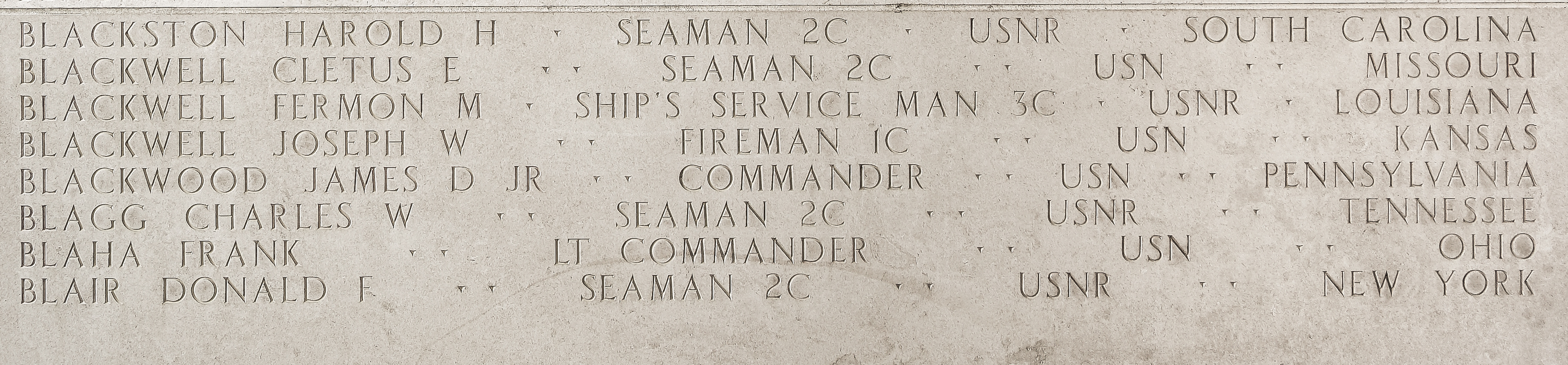 Fermon M. Blackwell, Ship's Service Man Third Class